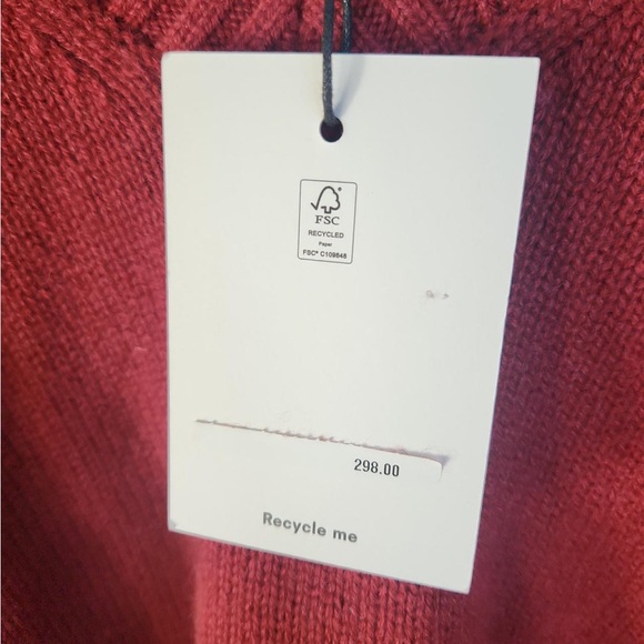Reformation Rich Red V-Neck Sweater - Picture 7 of 8